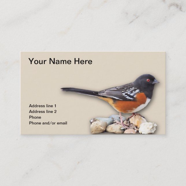 CARTE DE VISITE TOWHEE #1 (Devant)