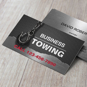 Carte De Visite Towing Company Metal Professional Tow Hook