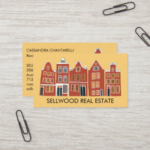 Carte De Visite Townhouse Modern Real Estate Broker Agent Location