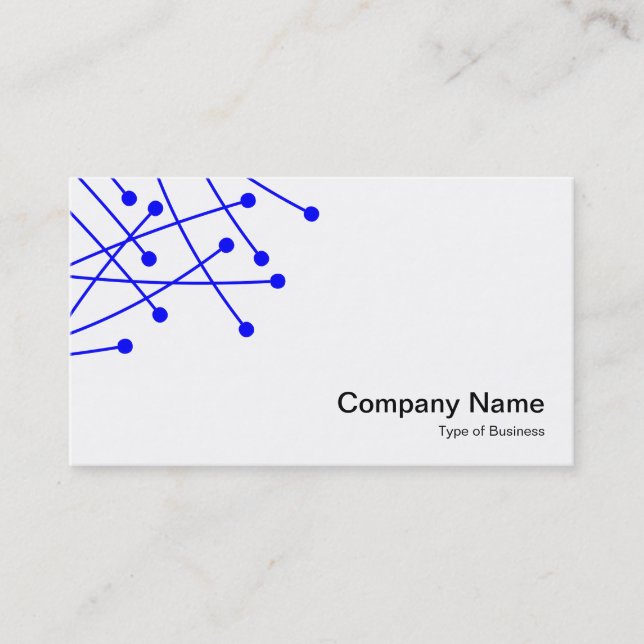 Carte De Visite Traces de particules - Bleu sur blanc (Devant)