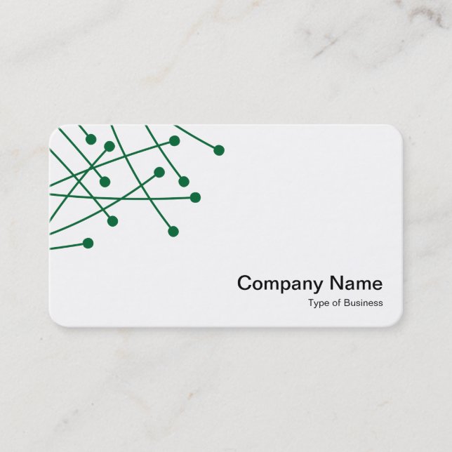 Carte De Visite Traces de particules - Vert de forêt sur blanc (Devant)