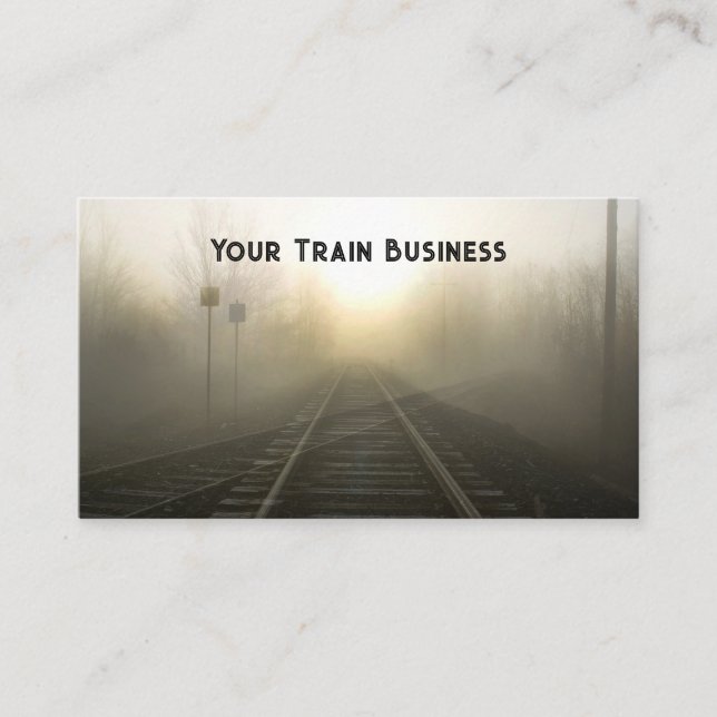 Carte De Visite Traces de train Surreal Sunrise Foggy Matin (Devant)