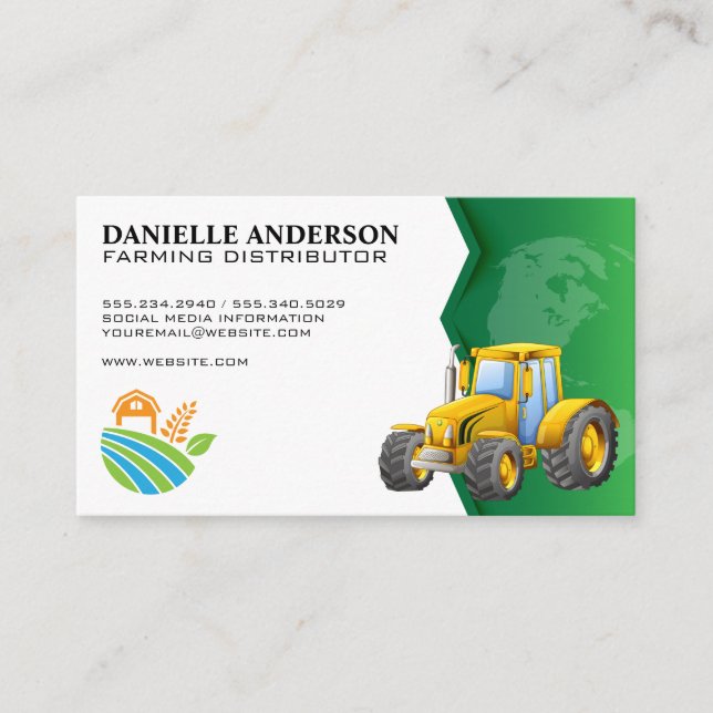 Carte De Visite Tracteur agricole | Aliments de la Terre (Devant)