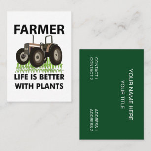 Carte De Visite Tracteur agricole Champ Marché des agriculteurs Ag