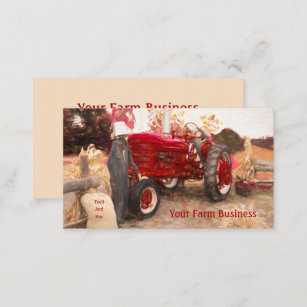 Carte De Visite Tracteur agricole Rouge Vintage Russe Agriculture