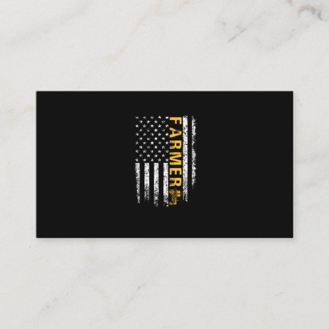 Carte De Visite Tracteur American USA Drapeau Funny Farmer Rancher (Devant)