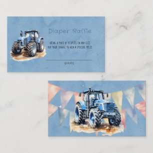 Carte De Visite Tracteur d'aquarelle bleu Refus de couches pour ga