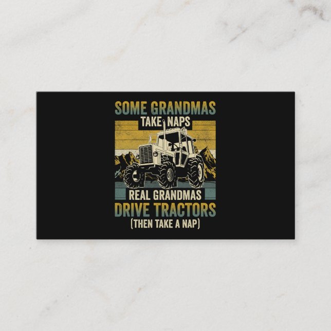 Carte De Visite Tracteur Grandma Farm Dons Real Grandmas Drive Tra (Devant)
