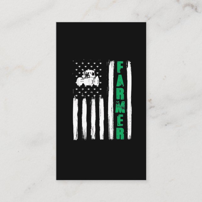 Carte De Visite Tracteur paysan du drapeau américain patriotique a (Devant)