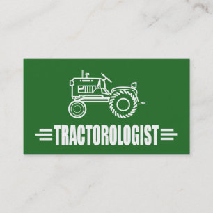 Carte De Visite Tractorologue humoristique de Tracteur vert amusan