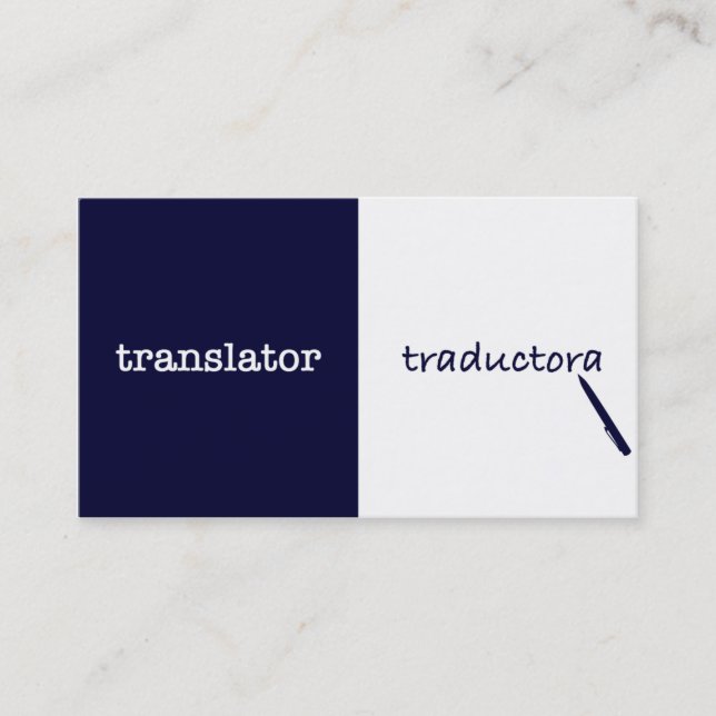 Carte De Visite Traducteur anglais - espagnol féminin (Devant)