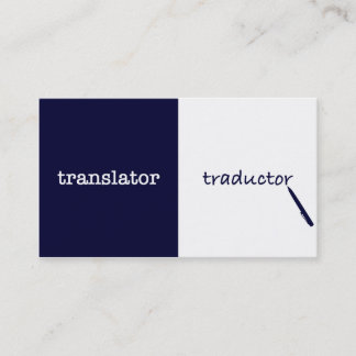 Carte De Visite Traducteur anglais-français Masculin