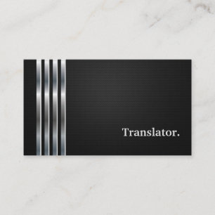 Carte De Visite Traducteur professionnel Black Silver