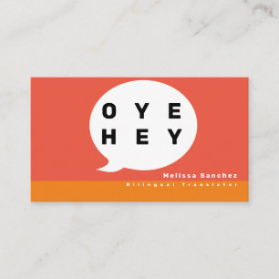 Carte De Visite Traducteur vocal Enseignant de langue bilingue