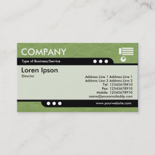 Carte De Visite Train à puce - Texture de papier écaillé vert