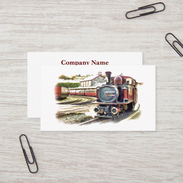 CARTE DE VISITE TRAIN À VAPEUR (Devant/Arrière en situation)