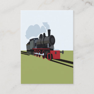 Carte De Visite Train à vapeur vintage sur une voie ferrée Art