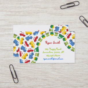 Carte De Visite Train coloré de camion d'autobus de voiture de