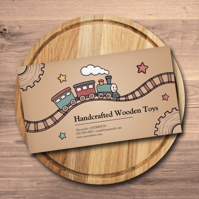 Carte De Visite Train en bois (Wooden Train Business Card)