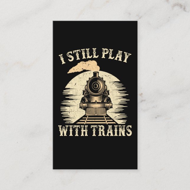 Carte De Visite Train Humour Locomotive Trainspotter Railroad (Devant)