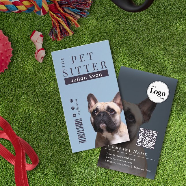 Carte De Visite Trainer chien de couverture de magazine moderne Si (Modern Magazine Cover Dog Trainer Pet Sitter Business Card )