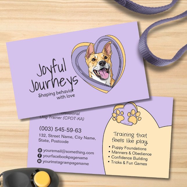 Carte De Visite Trainer de chien mignon Whimsical (Créateur téléchargé)
