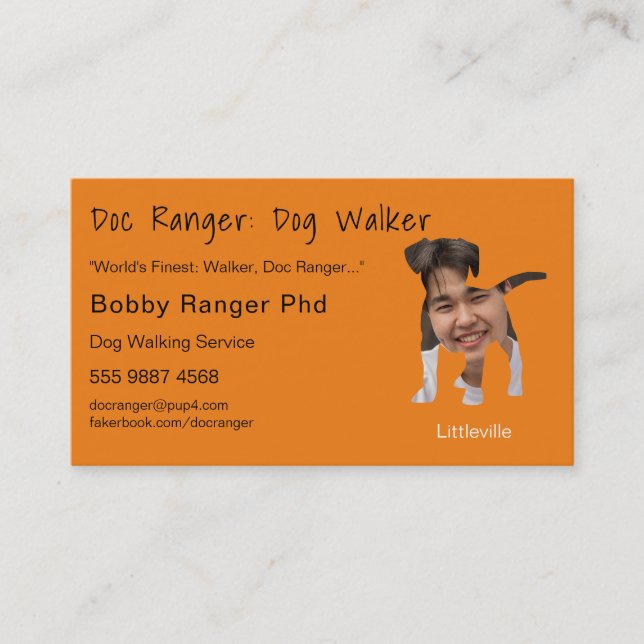 Carte De Visite Trainer de chien Walker Photo Publicité Grand (Devant)