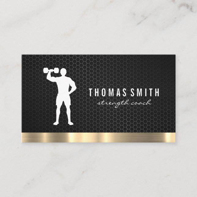 Carte De Visite Trainer personnel Métallic Gold Trim (Devant)