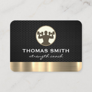 Carte De Visite Trainer personnel Métallic Gold Trim   Fitness