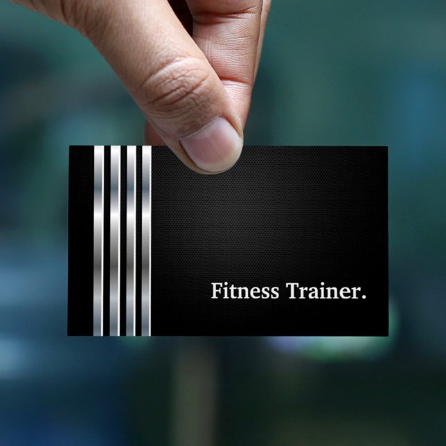 Carte De Visite Trainer professionnel Black Silver (Créateur téléchargé)