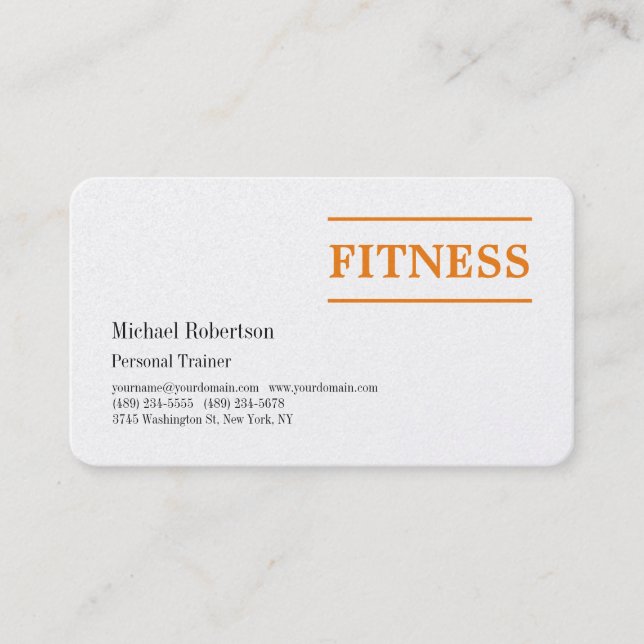 Carte De Visite Trainer professionnel Premium Pearl Fitness Sport (Devant)