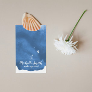 Carte De Visite trait de brosse Abstrait couleur bleu aquarelle