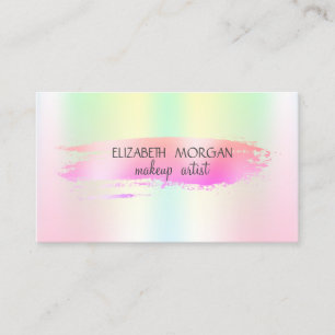 Carte De Visite Trait de pinceau métallisé iridescent holographiqu
