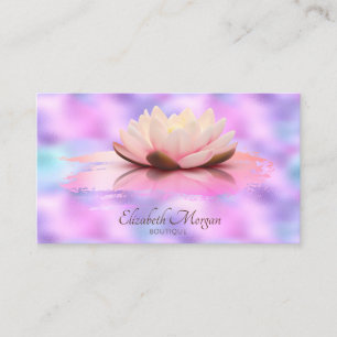 Carte De Visite Trait de pinceau moderne Lotus holographique iride