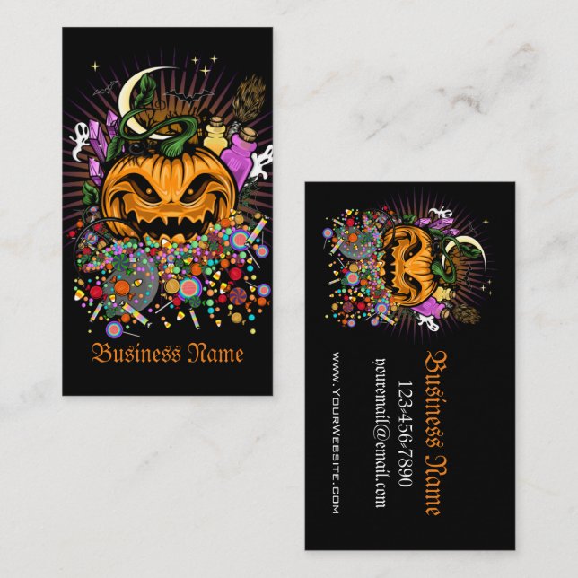 Carte De Visite Traitements d'Halloween (Devant / Derrière)