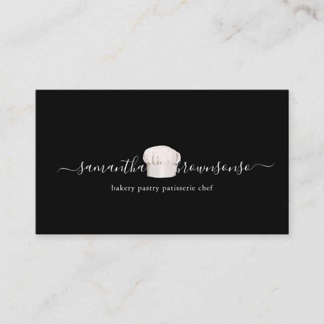 Carte De Visite Traiteur Chapeau de Chef Minuscule (Devant)