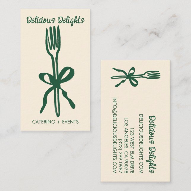 Carte De Visite Traiteur Chef Organisation d'événements Préparatio (Devant / Derrière)