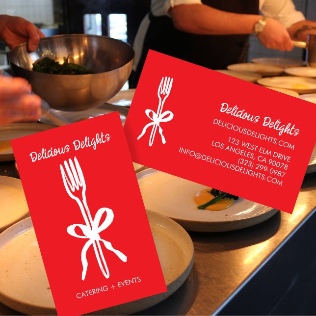 Carte De Visite Traiteur Chef Organisation d'événements Préparatio (Catering Chef Event Planning Food Prep CUSTOM Business Card
)