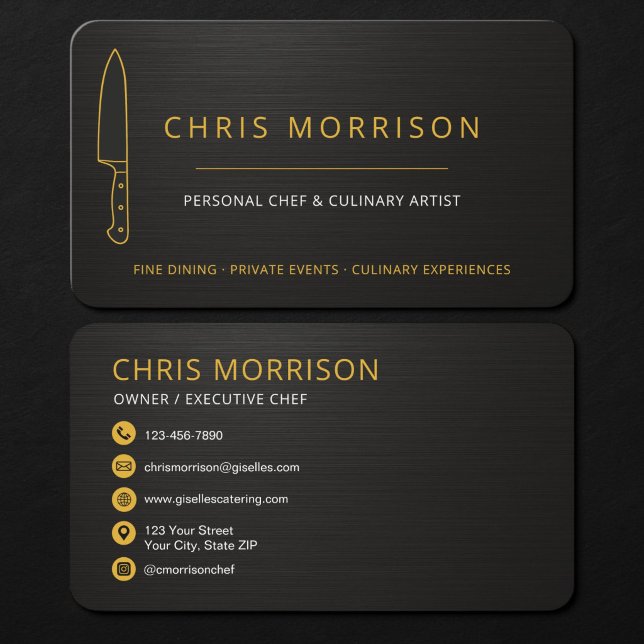 Carte de visite Traiteur Couteau de Chef (Créateur téléchargé)