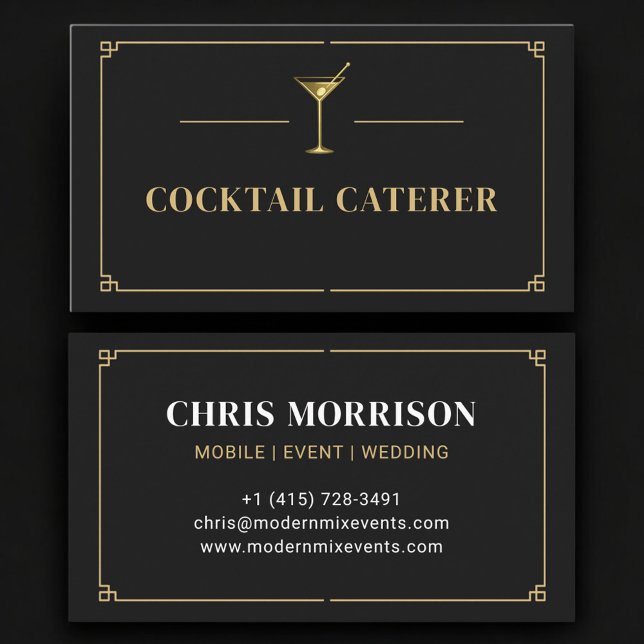 Carte De Visite Traiteur de cocktails professionnel (Créateur téléchargé)
