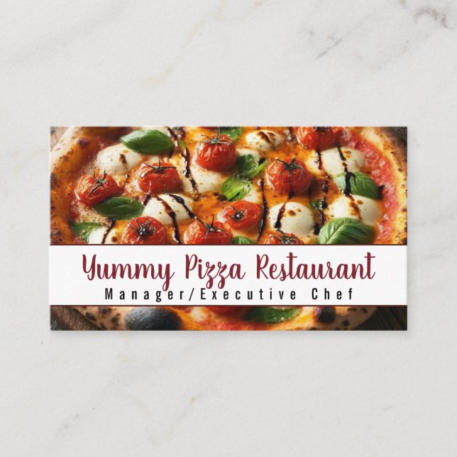 Carte De Visite Traiteur de restaurant de pizza Service de traiteu (Devant)