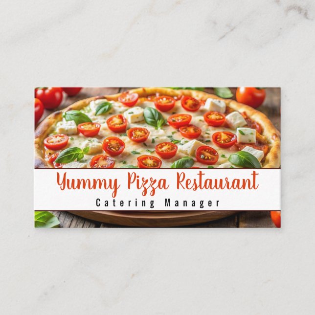 Carte De Visite Traiteur de restaurant de pizza Service de traiteu (Devant)