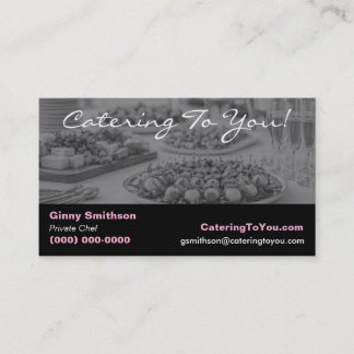 Carte De Visite Traiteur Élégant | Service de Traiteur & Chef Priv