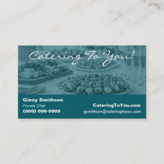 Carte De Visite Traiteur Élégant | Service de Traiteur & Chef Priv