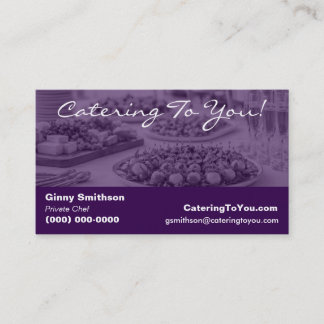 Carte De Visite Traiteur Élégant | Service de Traiteur & Chef Priv