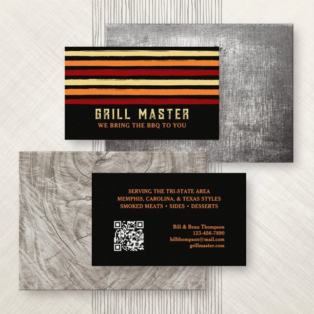Carte De Visite Traiteur Grill BBQ (Créateur téléchargé)