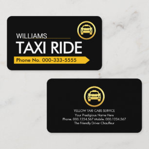 Carte De Visite Trajet en taxi moderne et élégant