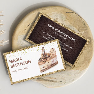 Carte De Visite Tranches de gâteau au chocolat Café Mocha Pâtisser