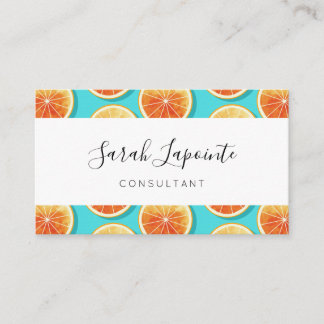 Carte De Visite Tranches orange sur bleu