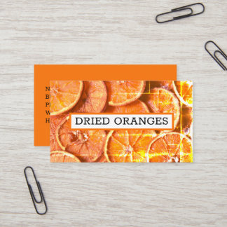Carte De Visite Tranches séchées Oranges Peaux à croûte Orange